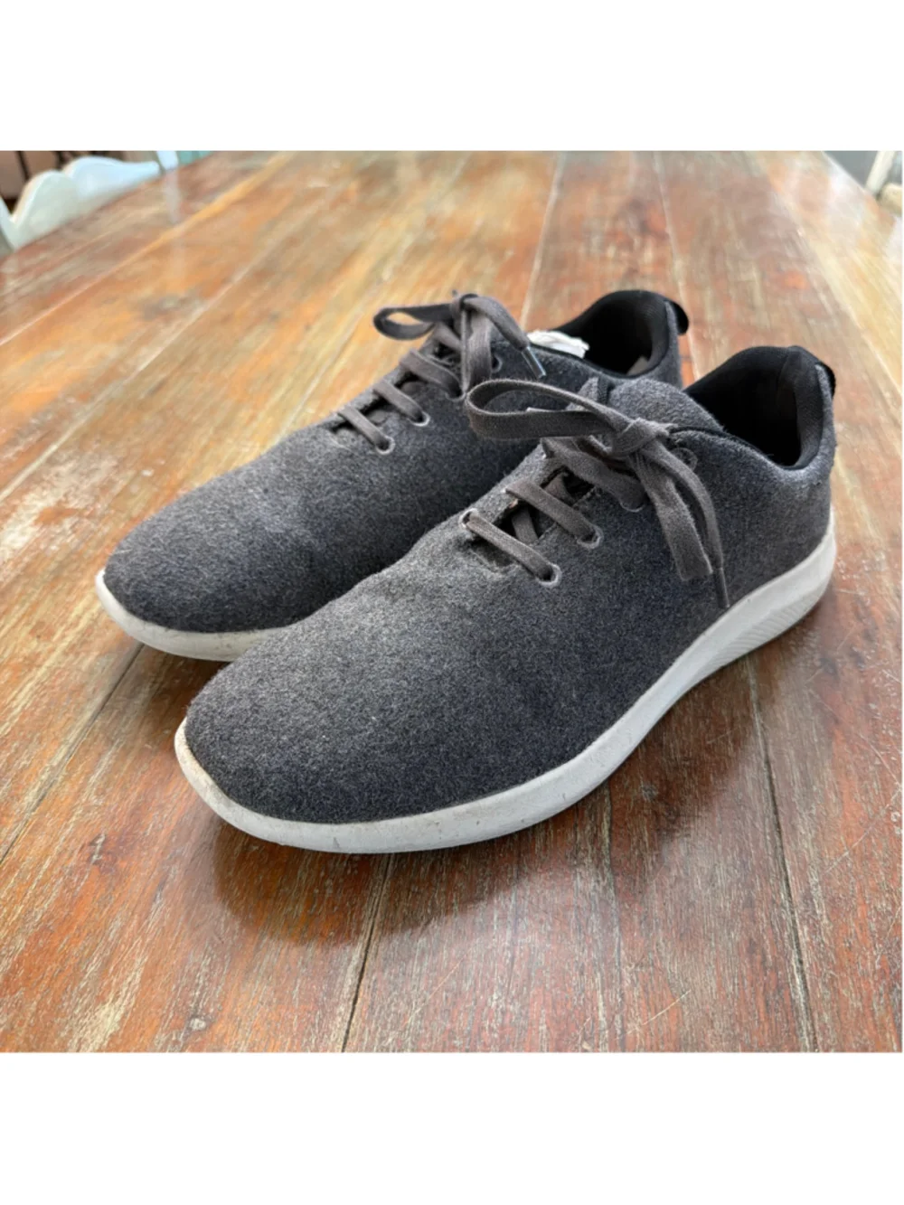 Mivano Italia Charcoal Gray Wool Felted Lace Up Sneakers Mens 10.5 Comfort